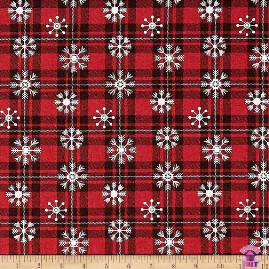 Spring Creative Over the River Snowflake Plaid Cotton Fabric by the Yard {1}