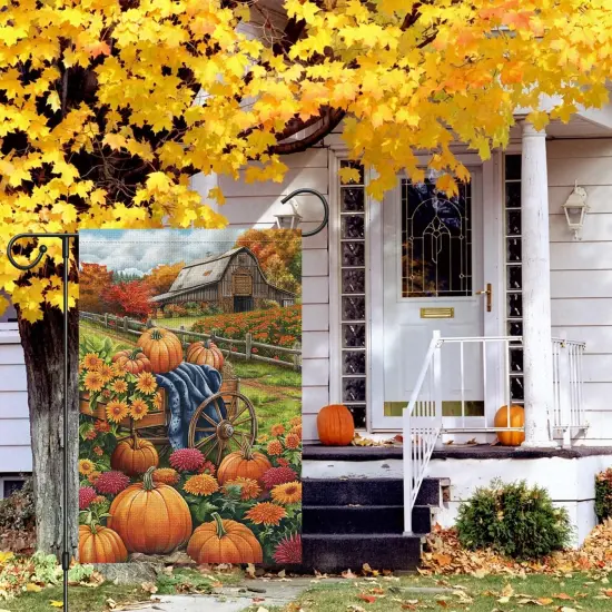 Fall Farmhouse Pumpkin Garden Flag(Multicolor) {2}