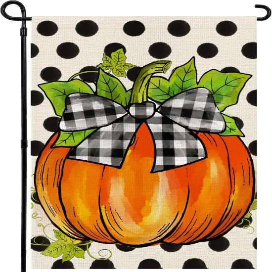 Hello Fall Pumpkin Garden Yard Flag 12x18 Inch {4}