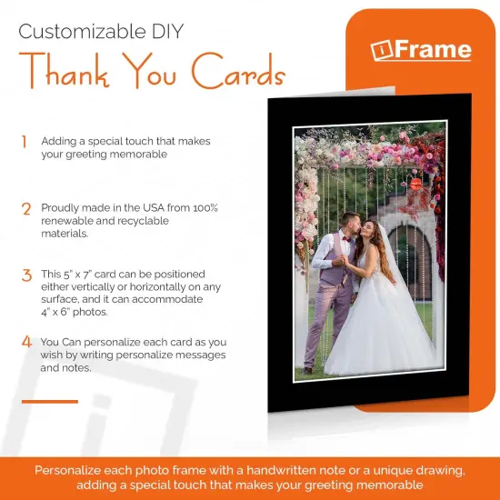 iFrame Self-Standing Greeting Card With Insert picture Frame | Genuine Matboard Cards And Envelopes | Hold 4 x 6 Inch Photo | Customizable For Holiday, Thank You Cards And Graduation Card (Pack Of 15) {5}