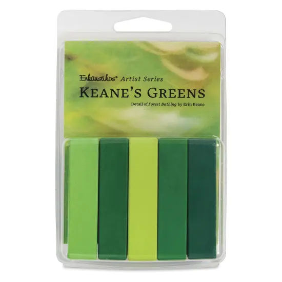 Enkaustikos Hot Sticks Encaustic Paints - Set of 5, Keane's Greens, 13 ml {1}