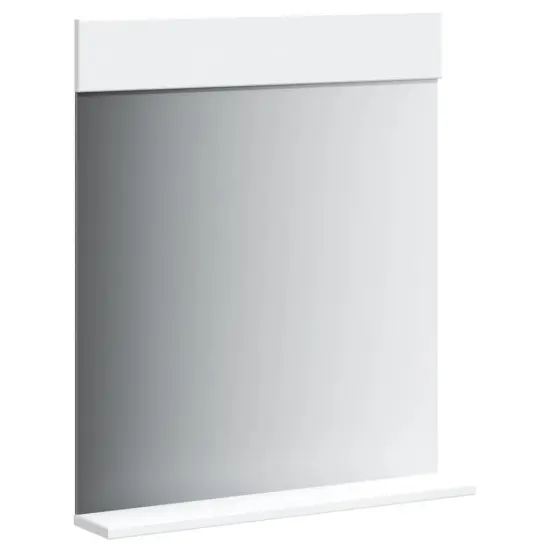 vidaXL Bathroom Mirror with Shelf BERG White 23.6"x4.7"x27.6" Solid Wood {3}