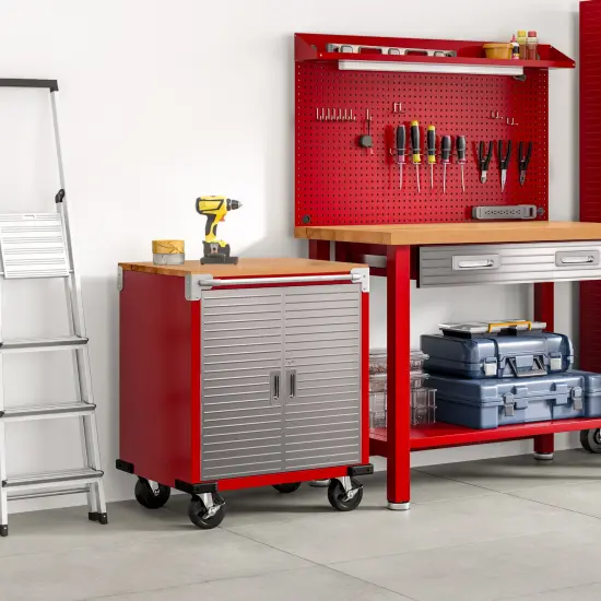 Seville Classics UltraHD 2-Door Cabinet Red {4}