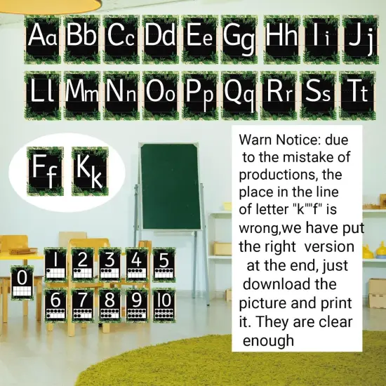 37 Pcs Boho Bulletin Board Letters ABC Alphabet 0-10 Number Cards (Greenery) {4}