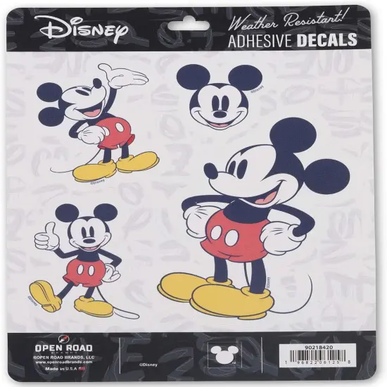 Disney Mickey Mouse Classic Adhesive Vinyl Decals - Fun Set of Mickey Mouse Stickers {1}