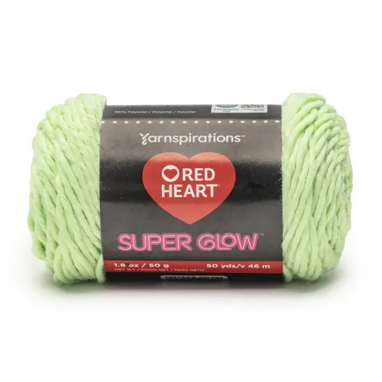 Red Heart Super Glow Yarn 24 Pack-Glow Worm Green {3}