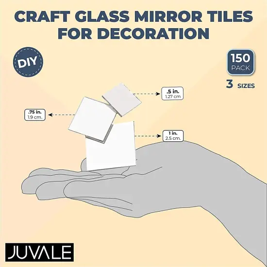 150 Pieces Small Square Mirrors for Crafts, Glass Tiles for Centerpieces, DIY Decorations (3 Sizes) {4}