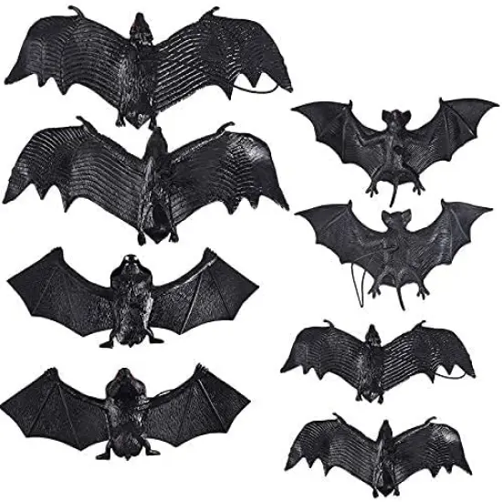 12pcs Halloween Rubber Hanging Bats {2}