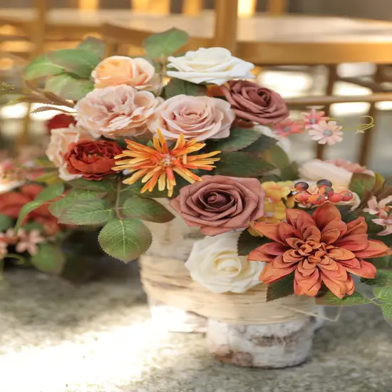 Artificial Flowers Combo Box Set - Sunset Terracotta {5}