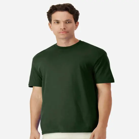 Gildan&reg; Soft Adult Comfortable Crewneck Short Sleeve T Shirt Heather Irish Green {8}
