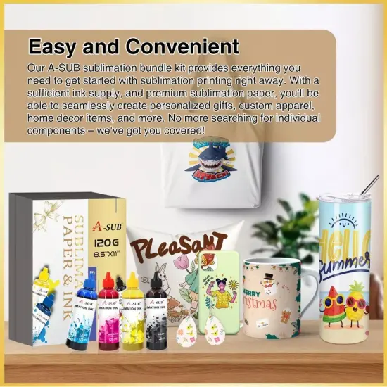 A-SUB Sublimation Paper & Ink Bundle - For Inkjet ET-2803 ET-2720 {2}