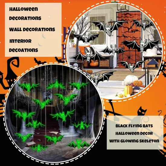 16 Pcs Outdoor Hanging Bats for Halloween {3}