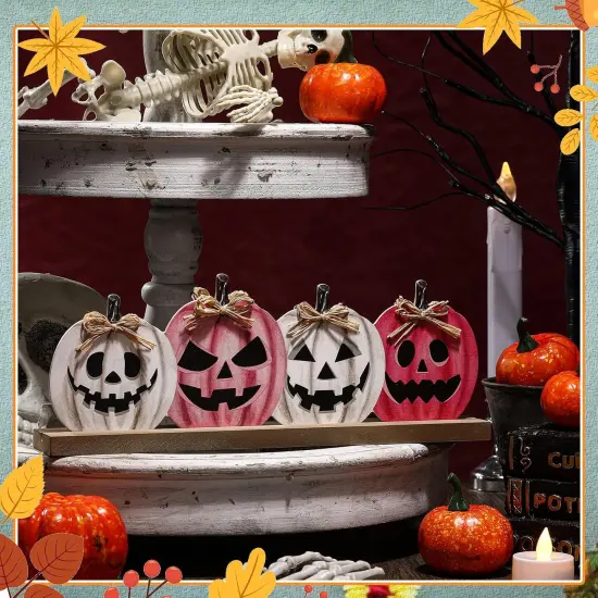 Pink Halloween Pumpkin Pastel Sign Decor {2}