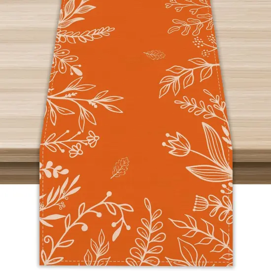 Fall Table Runner 72 Inch Seasonal Autumn Thanksgiving Kitchen Dining Room {1}