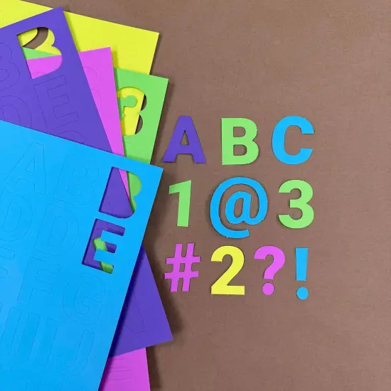 636 Pcs 1.5 in. Happy Colors Bulletin Board Letters & Numbers {2}