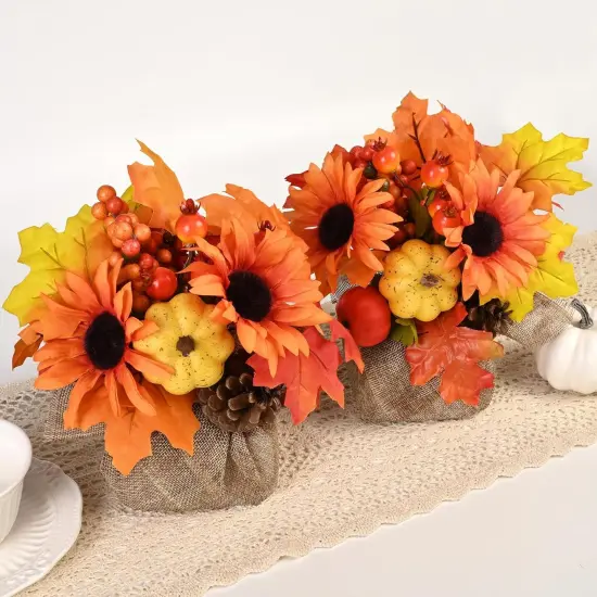 2Pcs Artificial Fall Flowers - Sunflower {1}