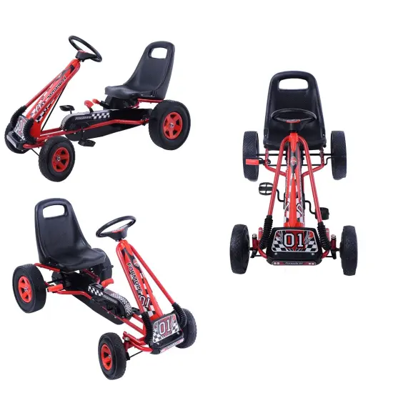 Costway 4 Wheels Kids Ride On Pedal Powered Bike Go Kart Racer Car Outdoor Play Toy {8}