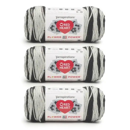 Red Heart All in ONE Flower Power Yarn 24 Pack-Black Dahlia {1}