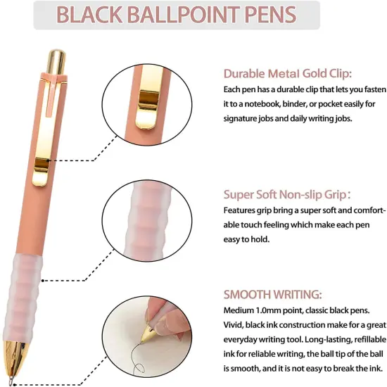 Ballpoint Pens - 1mm (Gold-12 Pcs) {2}