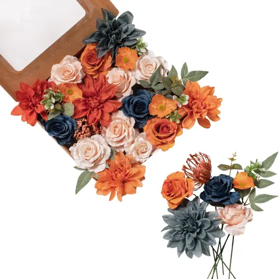 Rose Artificial Flowers Combo - Passionate Burnt Orange {1}