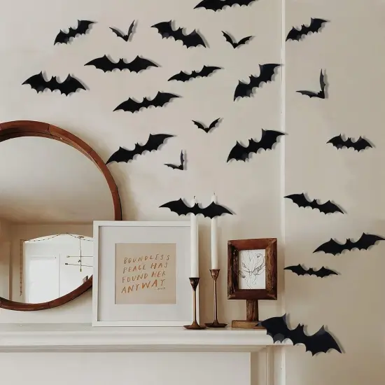 120PCS 3D Bats Halloween Decorations Wall Decor {5}