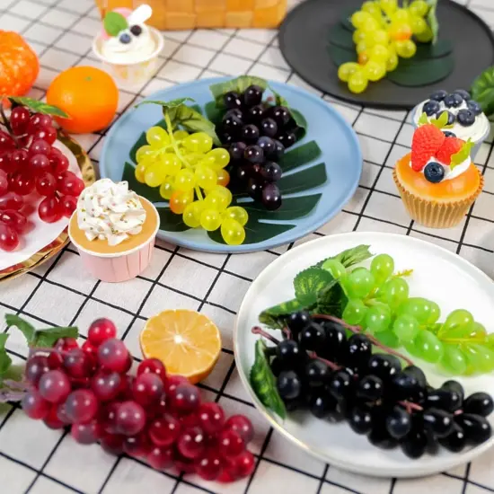 10 Bunches Fake Grapes - (5 Colors,2 Size) {3}