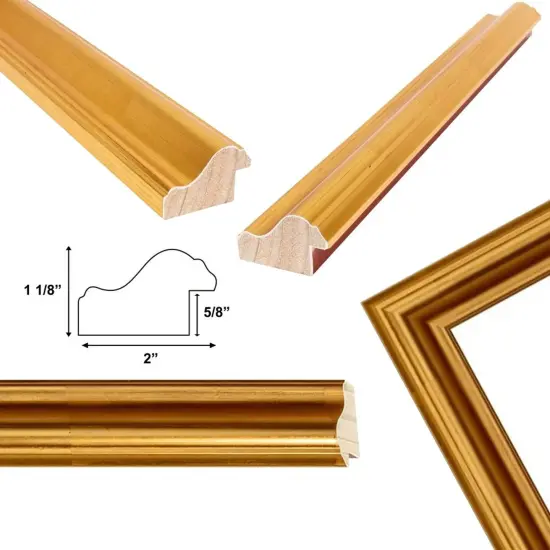 Bright Gold Leaf Wave Picture Frame 32x48 frame {3}