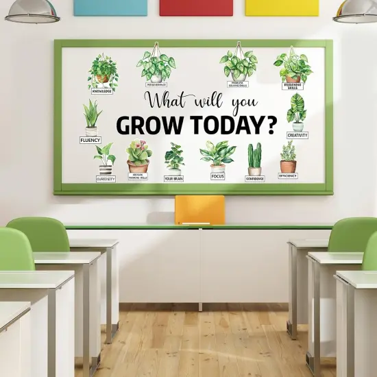 Summer Greenery Potted Plant Bulletin Board Set - Green {5}
