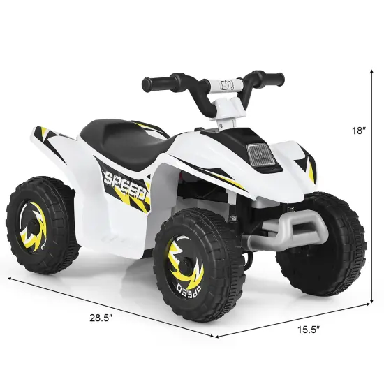 Costway 6V Kids Electric Quad ATV 4 Wheels Ride on Toy Toddlers Forward & Reverse White/Black/Blue/Red {3}