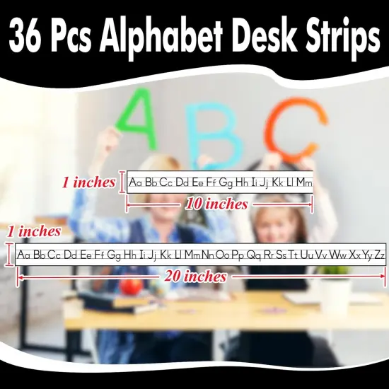 36 Pieces Alphabet Letters Desk Strips Manuscript {2}