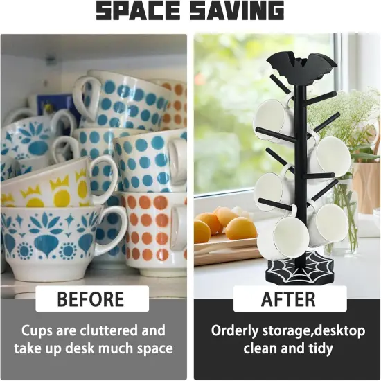 Bat Mug Holder Tree - 8 Hooks {5}