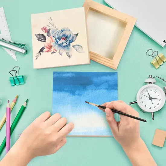 6-Pack of 6 x 6" (15cm x 15cm) Unfinished Square Wooden Painting Panels {3}