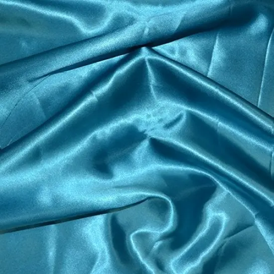 1 Yard Satin Fabric for Apparel & Event Design Smooth & Radiant 58/60" Width Turquoise {1}
