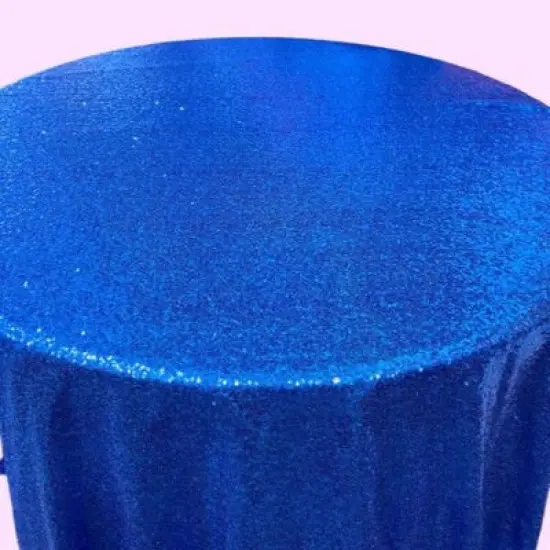 1 Yard Glitz Sequin Tablecloth 90 Inch Round Durable Polyester for Parties and Weddings Royal {1}