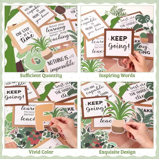 63pcs Bookshelf Bulletin Board Decorations - Plant {3}