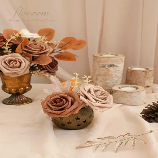 Earth Tones Artificial Flowers 25pcs {5}