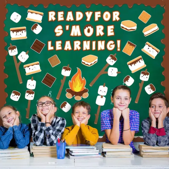 143Pcs Marshmallow S'More Classroom Bulletin Board Decorations Set {5}