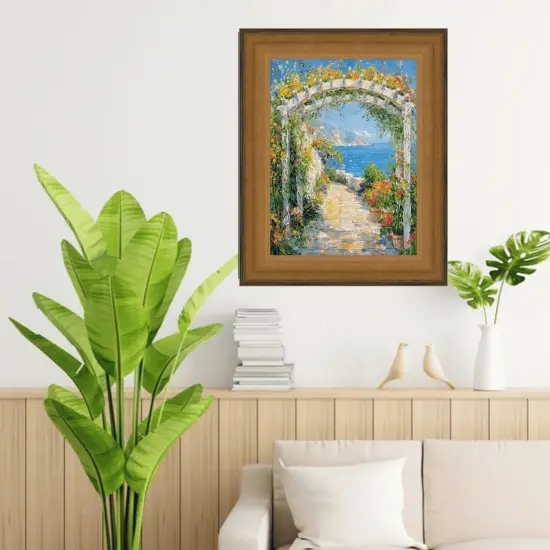 Wide Scoop Brushed Gold Picture Frame 14x14 frame {2}