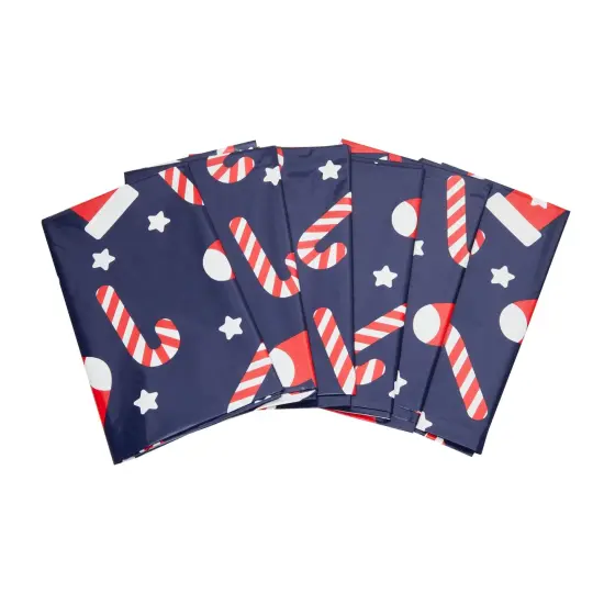Juvale 6 Pack Jumbo Christmas Gift Bags - Candy Cane, 3 x 4 Feet, Christmas Sacks for Presents, Ideal for Wrapping Multiple and Oversized Gifts, Blue {4}