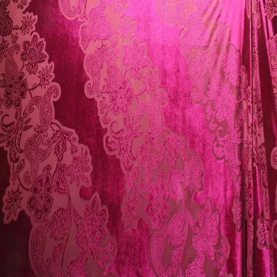 1 Yard Large Fuchsia Paisley Fabric Multipurpose {3}