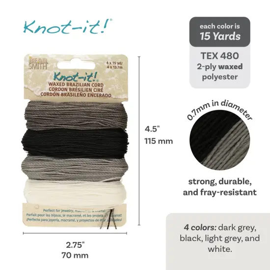 The Beadsmith Brazillian Waxed Cord Mix Day and Night {4}