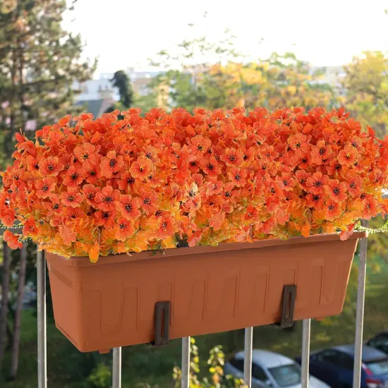20 Bundles Fall Orange Artificial Flowers for Outdoor {4}
