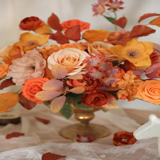 Orange Artificial Silk Flowers {5}