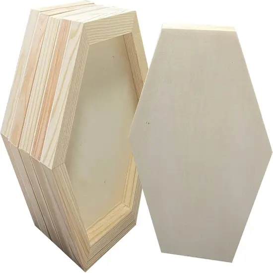 6 Pieces 6'' x 7'' Unfinished Wooden Hexagon Painting Panel Boards {5}