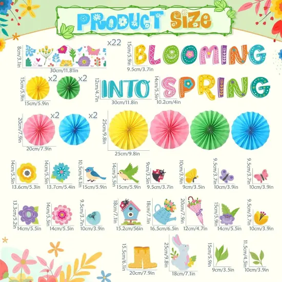 75 Pcs Spring Flowers Decorations Bulletin Board Set {2}