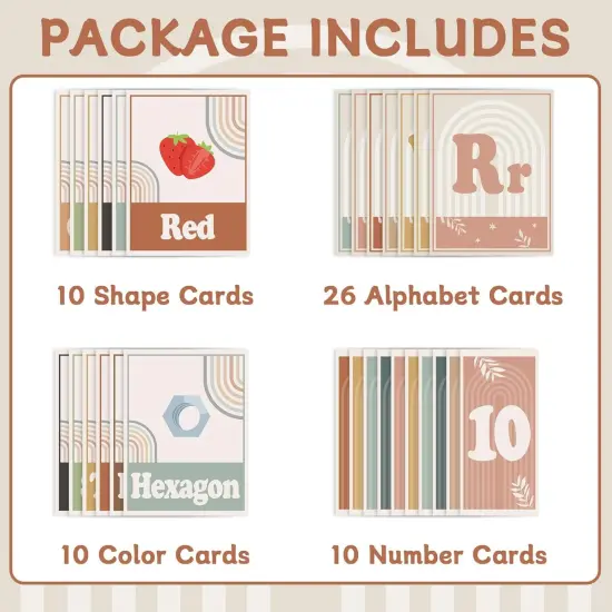 56Pcs Modern Boho Alphabet Poster for Classroom Wall Decor {2}