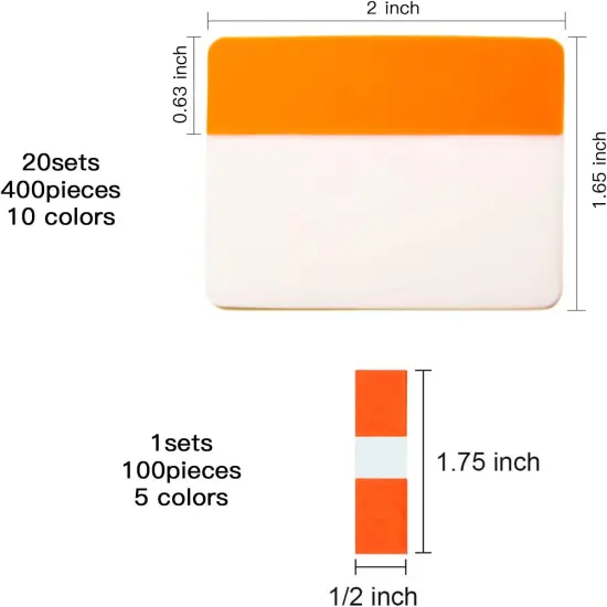 500 Pieces Tabs 2 Inch Sticky Index Tabs - ibrant {2}