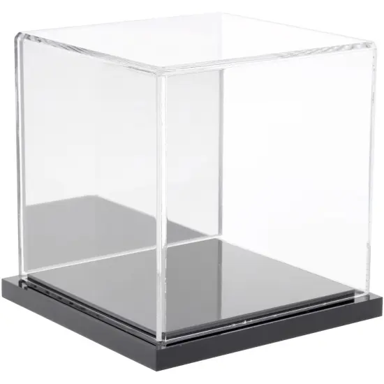 Plymor Clear Acrylic Display Case, 4" x 4" x 4" Black (Mirrored) {1}