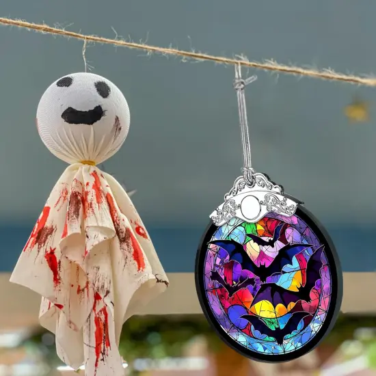 Bat Hanging Ornament - Halloween Decor {4}