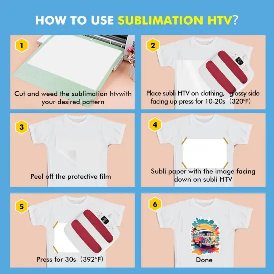 A-SUB Sublimation HTV Matte White Vinyl For Dark Fabric T-Shirts {6}